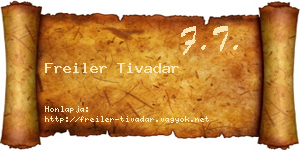 Freiler Tivadar névjegykártya