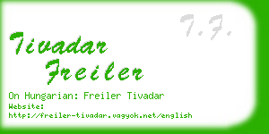 tivadar freiler business card